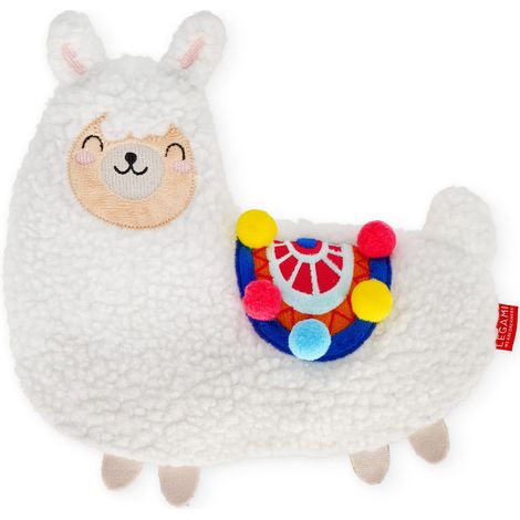Câlins chauds, oreiller thermique en graines de lin, fleurs de lavande séchées, polyester et coton, procure de la détente, thème Llama, 29 x 26,5 cm (1/2)