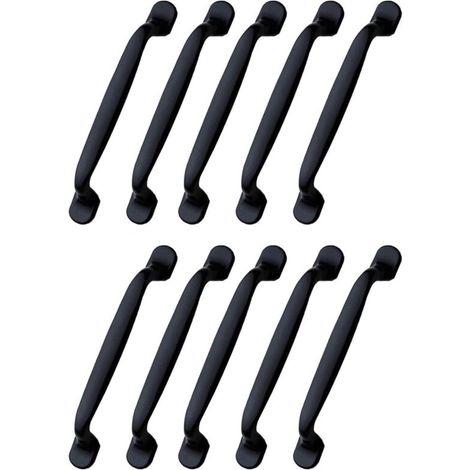 SABIR 10PCS poignées de placard noir Tiroir Chambre Meubles Tirer Entraxe de trous 96mm (96MM) (1/5)