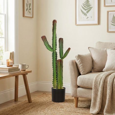 Plante artificielle intérieure 111 cm. arbre artificiel cactus en pot. pour maison. bureau. salon. chambre. vert (1/5)