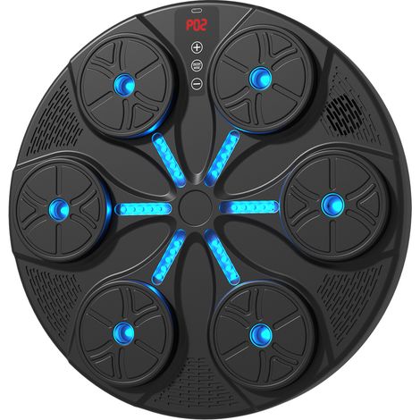 Machine de boxe musicale, 9 vitesses, pour adultes, machine de boxe musicale LED avec gants de boxe, compatible Bluetooth, avec mode compte à rebours (1/4)