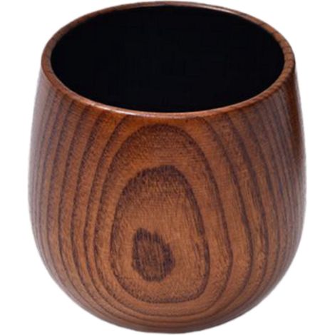 Mug en bois brun charbon de bois, à large ouverture - contenance env. 300 ml - idéal pour les restaurants et la maison - grand format (9,3 x 9,3 x 9 cm) - 1 pièce (1/5)