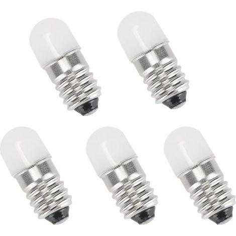 5 LED Bulbs with E10 Base 0.5W 12V Cool White Headlight Flashlight Mini Flashlight Replaces 6000K (5) [Energy Class G] (1/3)
