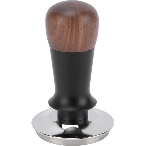 58 mm federbelasteter, kalibrierter Kaffeetamper aus Walnussholz mit Edelstahlfuß, für Cafés und Privatpersonen. (1/5)