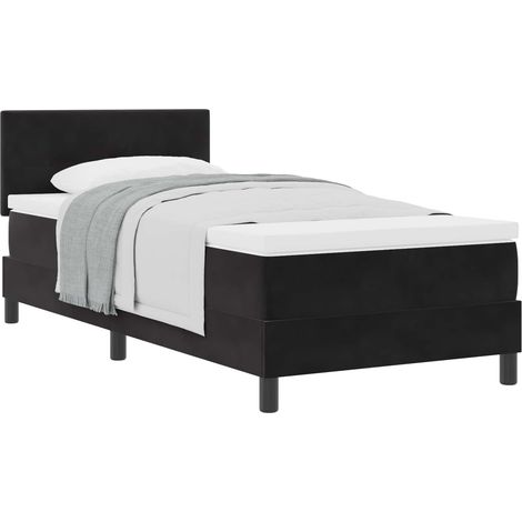 Maison Exclusive - Lit à ressorts avec matelas Noir 80 x 200 cm Velours