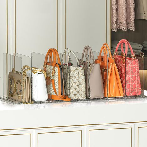 8 Pezzi Separateur Etagere Rangement Sac à Main Pour Placard RéGlables (1/5)