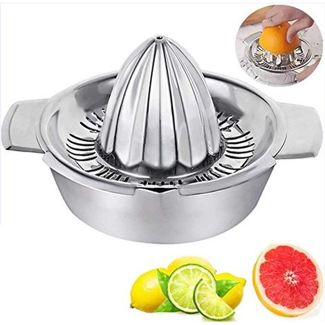 MINKUROW Spremiagrumi Spremiagrumi Manuale In Acciaio Inox 304 Con Contenitore Da 300ml, Ø 12,5cm, Lavabile In Lavastoviglie, Spremiagrumi In Acciaio Inox Di Qualità Professionale Spremiagrumi Spremia (1/4)