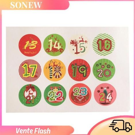 Sonew Autocollants de numéro de l' de Noël Autocollants numéro de l' de noël, autocollants de linge murale Couleur assortie (1/5)