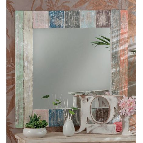 Specchio da Parete con cornice in legno 60 x 60 cm (1/2)