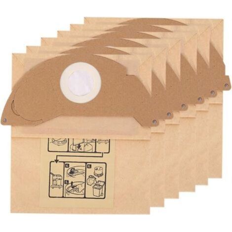 6 Pièces Sac Aspirateur pour Kärcher WD2 MV2 WD 2.200 A2003 A2004 WD2250 A2054 A2099 6.904-322.0 (1/5)