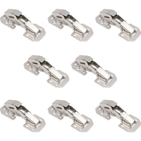 Lot De 8 Charnières De Porte D'armoire, Charnières À 90 Degrés À Recouvrement Complet Pour Cuisine, Montage En Surface (1/5)