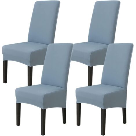 4er-Set Esszimmerstuhlbezüge (Grau und Blau), dehnbarer Stuhlbezug, universeller großer Stuhlbezug, leicht zu reinigen für Esszimmer- und Wohnzimmerdekoration (1/5)