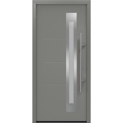 Hörmann Ecostar Haustür "ISOPRO Secur IPS 780S", graualuminium matt (RAL 9007), 110 x 210 cm (B x H), DIN Rechts