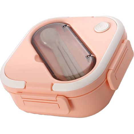 Boîte à bento à compartiments en plastique, isotherme et étanche, idéale pour l'école et les devoirs, compatible micro-ondes, rose (1/5)