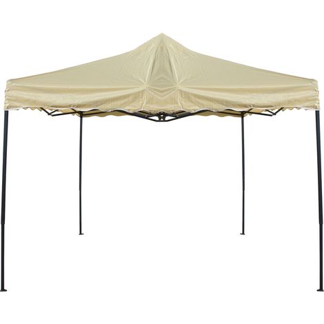 GAZEBO PIEGHEVOLE 3X3 ACCIAIO OXFORD 420D PVC ECRU CON SACCA TRASPORTO (1/3)
