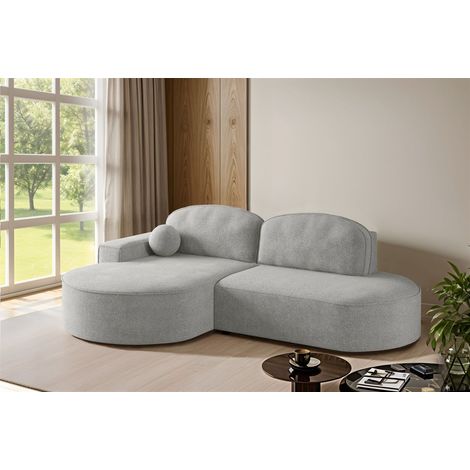 Ecksofa Schlafsofa Sofa GIRONA Stoff Arena Grau Ottomane Links (1/5)