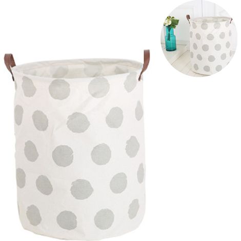 Panier À Linge Pliable - 50 x 40 cm - Capacité 62 L - Tissu Lin Extérieur Et Doublure Polyéthylène Étanche - Bleu - 1 Pièce (1/5)