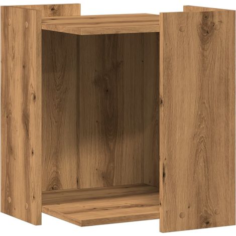 Armario para arena de gatos hecho a mano 42 x 42 x 51 cm marrón 020043304 (1/5)