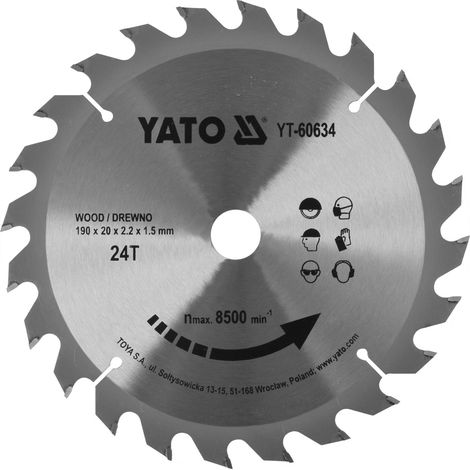 Hartmetall Sägeblatt 190x20mm 24Z (1/3)