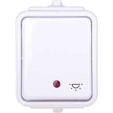 Bouton-Poussoir - IP44 Étanche - Blanc - 10 A 250 V CA - Montage En Saillie