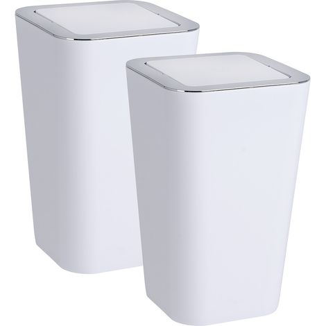 WENKO Schwingdeckeleimer Candy White, 2er Set, je 6 Liter"-"15212145
