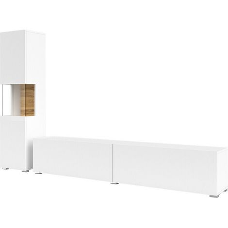 Conjunto de salón Revmiru 105, Blanco + Roble wotan