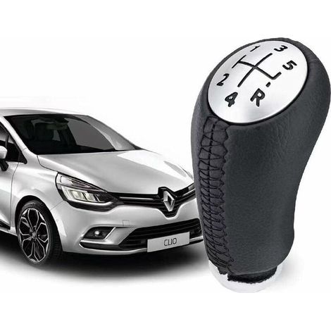 Pommeau de Vitesse Clio 3 – EN CUIR - Levier de Vitesse 5 Vitesses pour Laguna / Megane 2 / Clio 4 / Scenic / Kangoo (1/4)