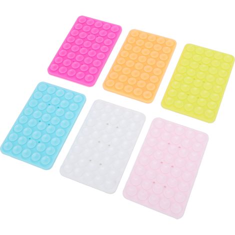 supporti per custodia del telefono con ventosa, colore fluorescente, silicone bifacciale, resistenti, antiscivolo, supporto universale per specchio (1/5)