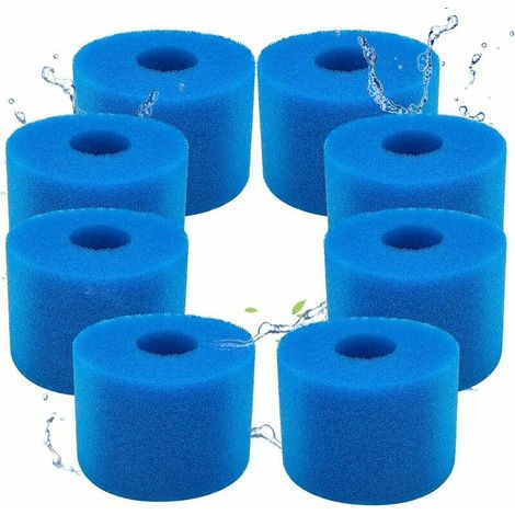 Lot de 8 filtres de Piscine en Mousse Filtre pour Intex Type S1 - Filtre en Mousse pour Spa, Piscine - Réutilisables et lavables - Éponge de Filtration de Type S1(8 pièces) (1/4)