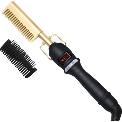Brosse lissante chauffante trois temperatures pour cheveux voyage lisseur electrique compact pour cheveux raides et soyeux (1/5)