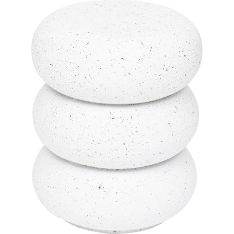 Atmosphera – Table d'appoint ronde en oxyde de magnésium blanc – Diamètre 35 cm – Hauteur 43 cm – Effet terrazzo pour petits espaces (1/5)