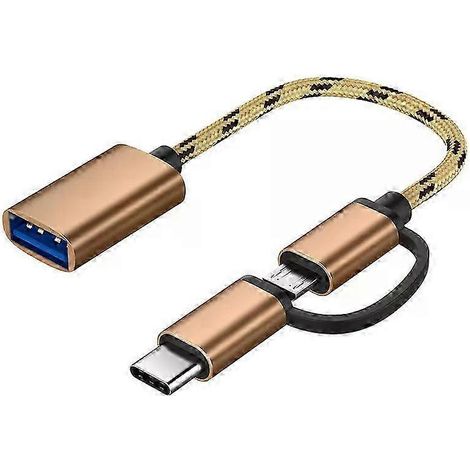 Adaptateur double USB 2.0 durable et de haute qualité (2025), câble d'extension d'alimentation USB 2.0 (1 femelle vers 2 mâles). (1/5)