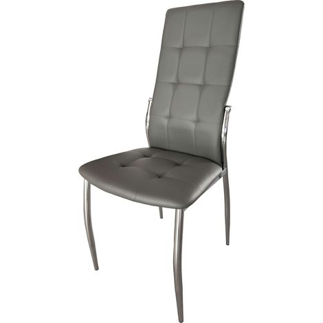 Pack 4 Sillas Salón Comedor Laci Estilo Moderno en Color Gris 101x51x45 cm (1/5)