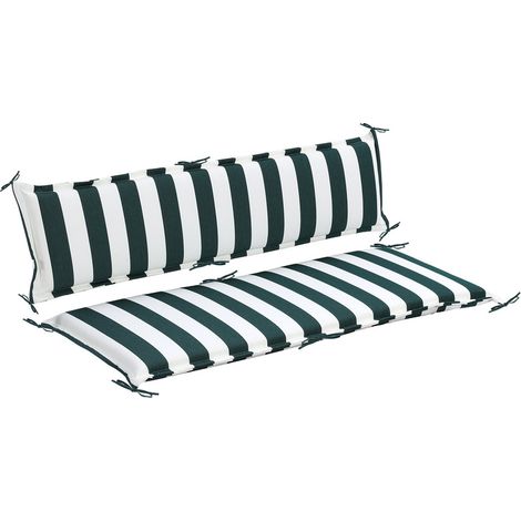 Aoodor Outdoor-Bankkissen mit Steppung, 150×45 cm, farbecht, 3-Sitzer mit Rückenlehne für Rasen- und Gartenbänke, Terrasse, Schaukel (1/5)