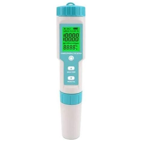 Salzgehaltsmessgerät für Schwimmbäder, pH- und Salzwassermessgerät, 7-in-1-Digitalmessgerät, pH- und Salzgehaltsmessgerät für Schwimmbäder (1/3)