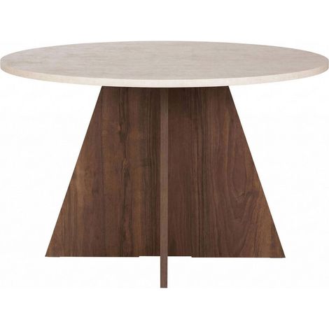 Habitat Et Jardin – Table de salle à manger en bois mélaminé – 120 x 120 x 75 cm – Couleur beige et marron – Capacité de charge 60 kg