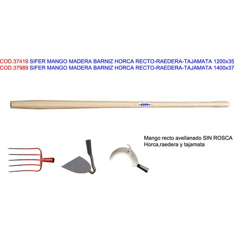 SIFER Mango Madera Barniz Horca Recta Raedera Tajamata 1400x37