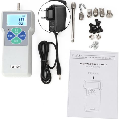 SF-100 Tragbares digitales Zug- und Druckkraftmessgerät 100 N 100–240 V (1/5)