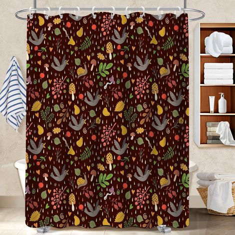 Rideau de bain 180x180 fluide voile de douche pour avec accessoires assortis (1/5)