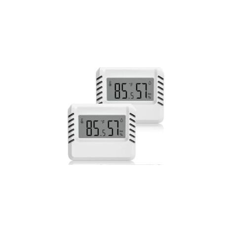 Termometro e igrometro digitale Crezuo, mini termometro ambiente (confezione da 2), ampio schermo LCD, portatile, registrazione min/max