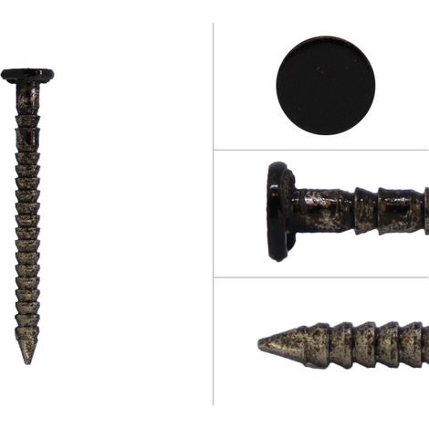 Clous annulaires à tête plate pour bardage Acier inoxydable noir (1/2)