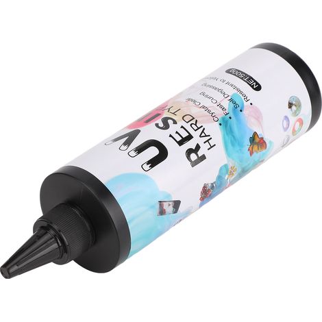 Résine UV transparente à prise rapide, à appliquer à la main, idéale pour les loisirs créatifs et la décoration (500 g). (1/5)