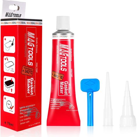 Pate a Joint Moteur, 70ml Silicone Joint Carter Huile Moteur  Joint Silicone d'étanchéité de Service du Moteur Automobile,Silicone Résistant à Haute Température de -62°C à 343°C (1/5)