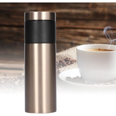 Kaffeebecher aus Edelstahl mit Filter, Isolierbecher und Wasserflasche für Reisen und Outdoor-Aktivitäten. (1/5)