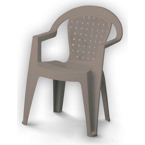 Sillón de jardín de resina antideslizante Norma Dimaplast color gris tórtola