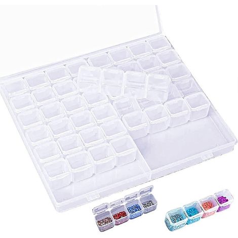 Boîte de rangement à 56 compartiments, boîte de rangement pour perles, boîte de rangement pour peinture diamant, boîte de rangement en plastique, boîte de rangement pour bijoux et loisirs créatifs, st (1/4)