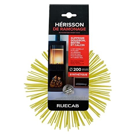 RUECAB - HÉRISSON DE RAMONAGE, BROSSE RAMONAGE - AVEC ANNEAU DE FILETAGE FEMELLE STANDARD DE M12MM - POILS SYNTHÉTIQUES - CONVIE