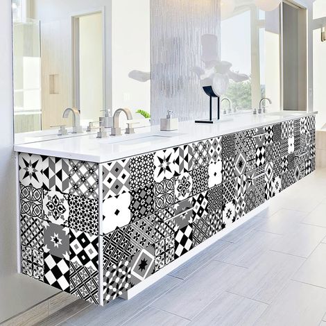 Sticker Mural Carrelage Adhésif Cuisine et Salle de Bain Carrelages Autocollant Azulejos - 60 Sticker Tiles de 15x15 cm (1/5)