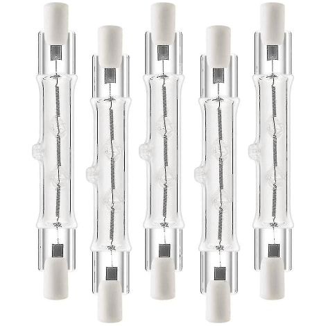 R7s 118mm 300w 230v, R7halogen linjär glödlampa, dimbar halogenlampa, lämplig för konstruktion -5-pack