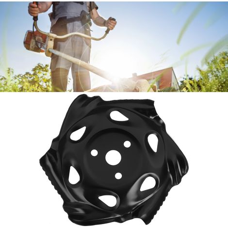 Lame de débroussailleuse universelle en acier haute résistance, plateau de désherbage pour tondeuse à gazon, pièce de rechange compatible coupe-herbe. (1/5)