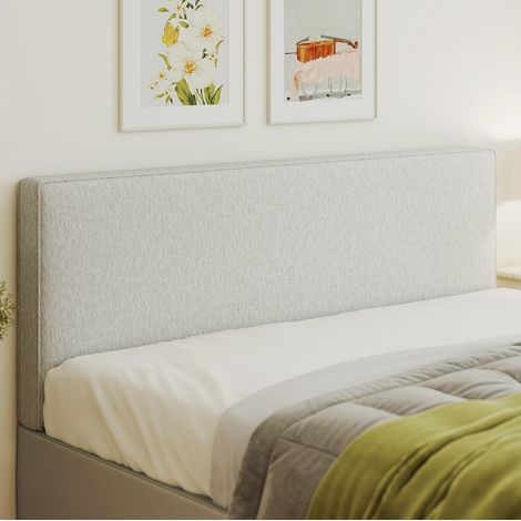 Tête de lit murale capitonnée 160x60 cm en polyester crème, facile à monter pour chambre FloraGrace (1/5)
